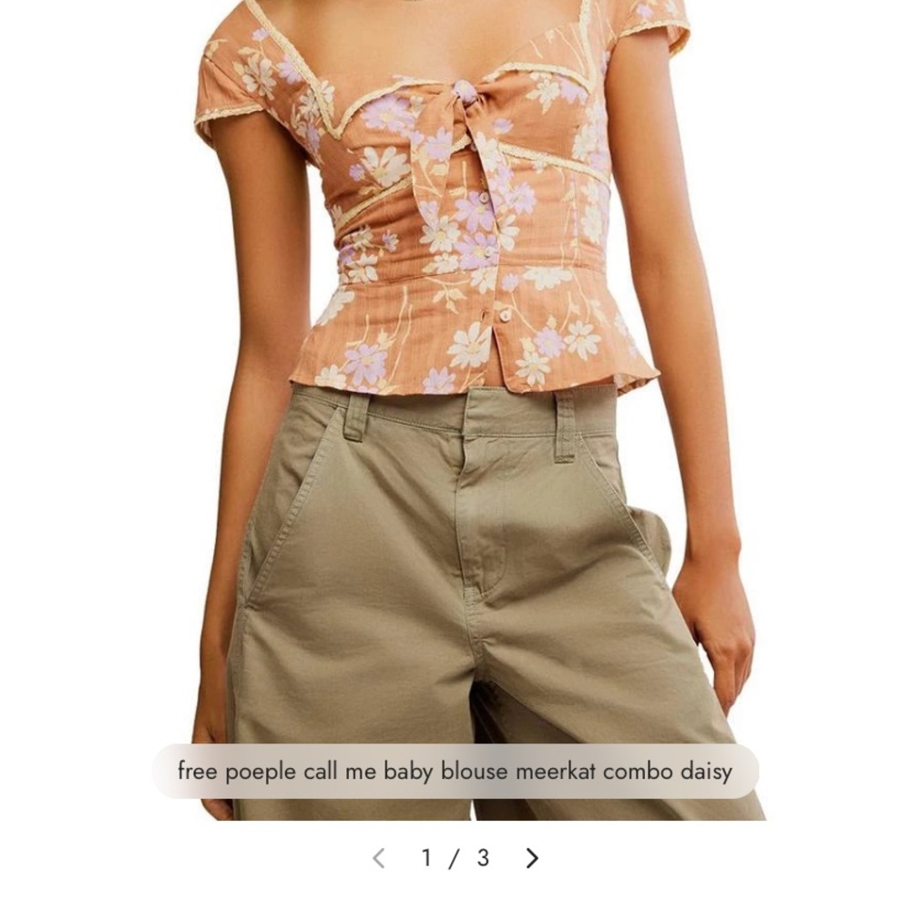 NWT!! Free People Call me Baby Blouse Daisy Combo